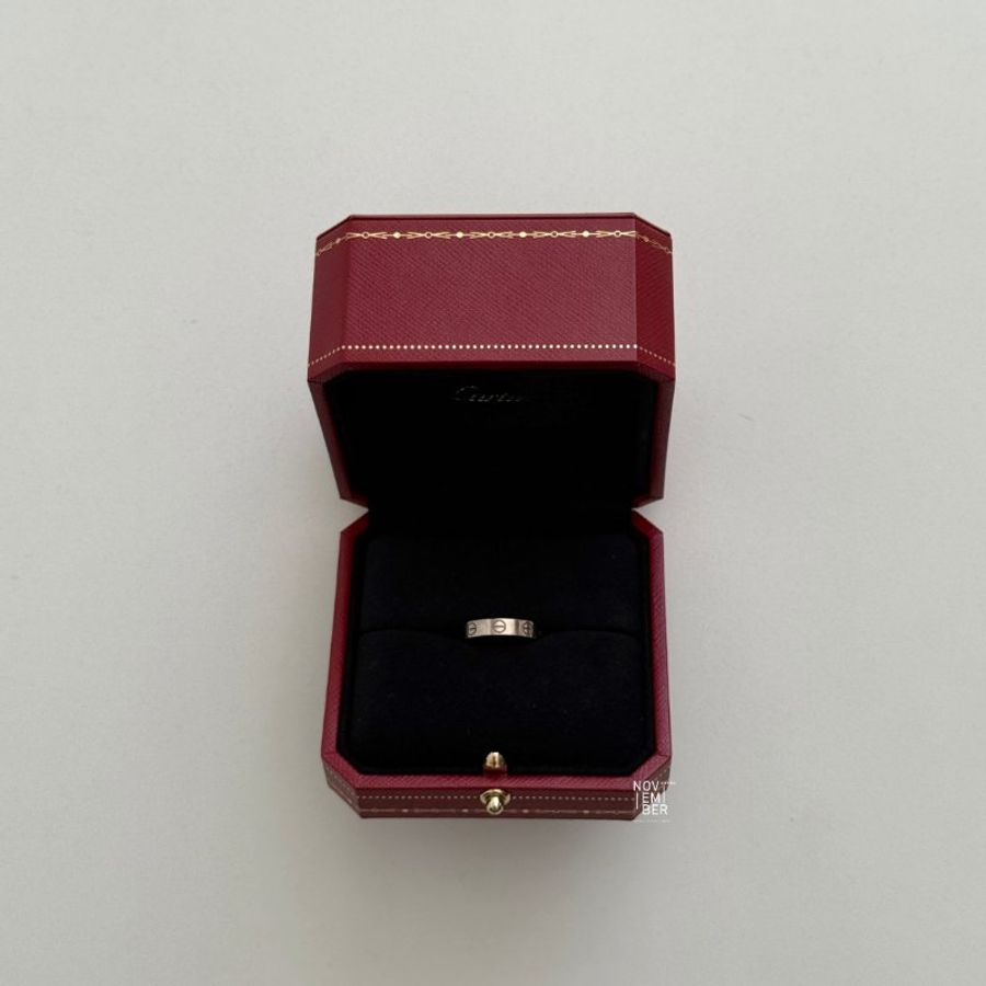 98新🤍 Cartier 卡地亞 LOVE戒指 白金47號-12