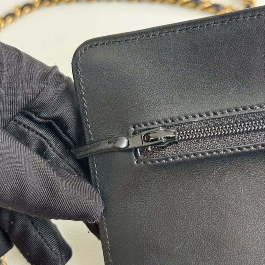 95新🖤 全配有購證🙌🏻 Chanel 香奈兒 金球 WOC 黑色金釦-21