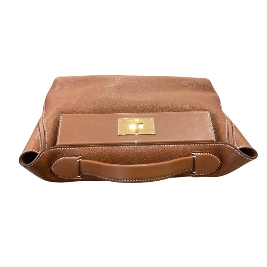 HERMES 愛馬仕 D刻 24/24 29 手提包 TOGO/SWIFT牛皮 金棕色 金釦-6