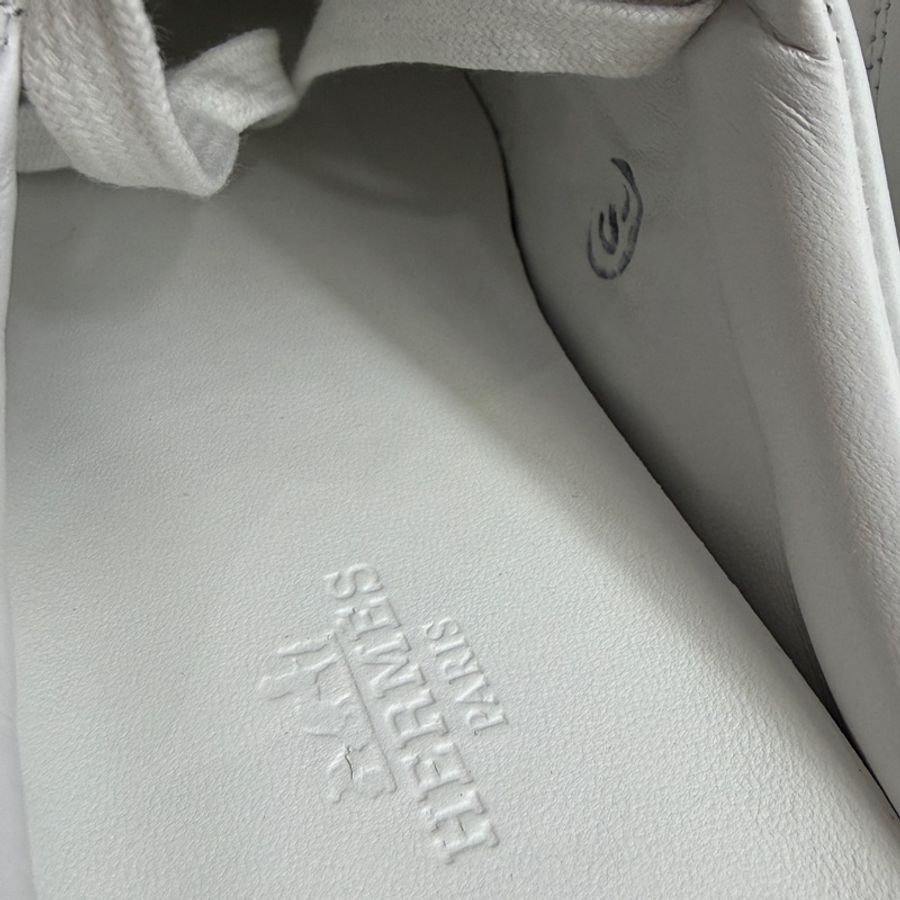 全新未使用Hermes 愛馬仕Keep半拖小白鞋 35.5碼-4