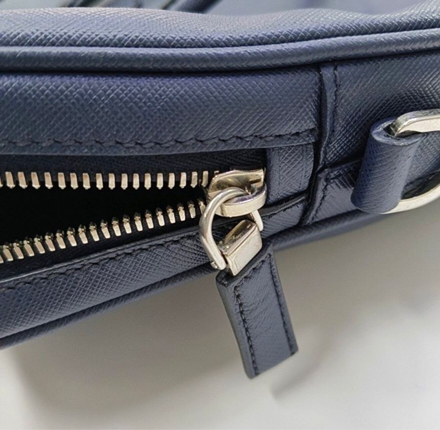 普拉達 Prada 藍色公文包 有肩帶-5