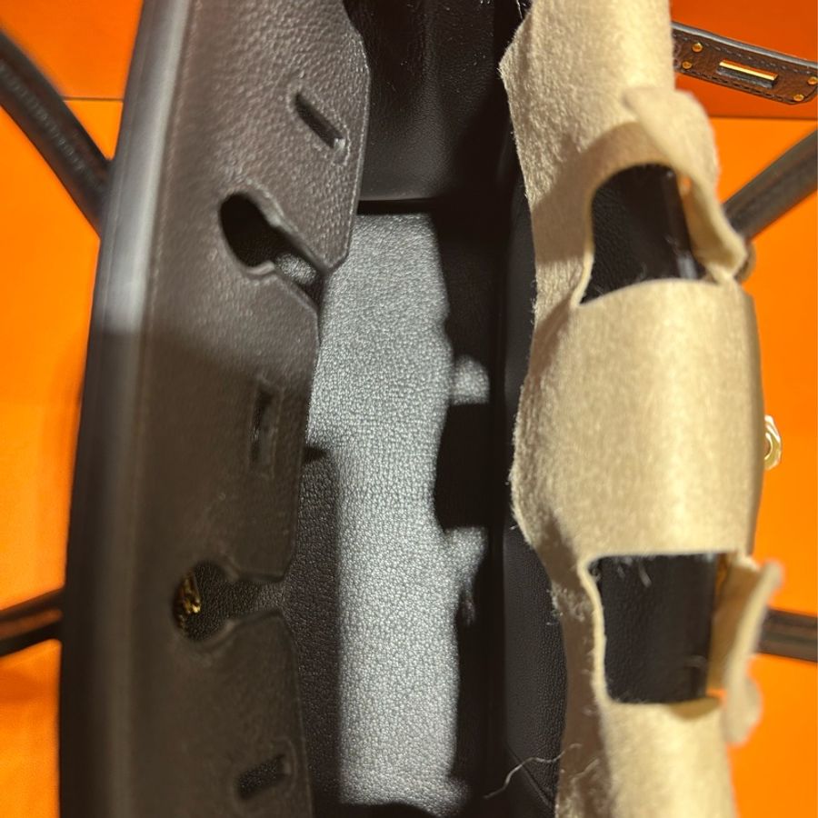 Hermes Noir Black Birkin 25 gold hardware-13