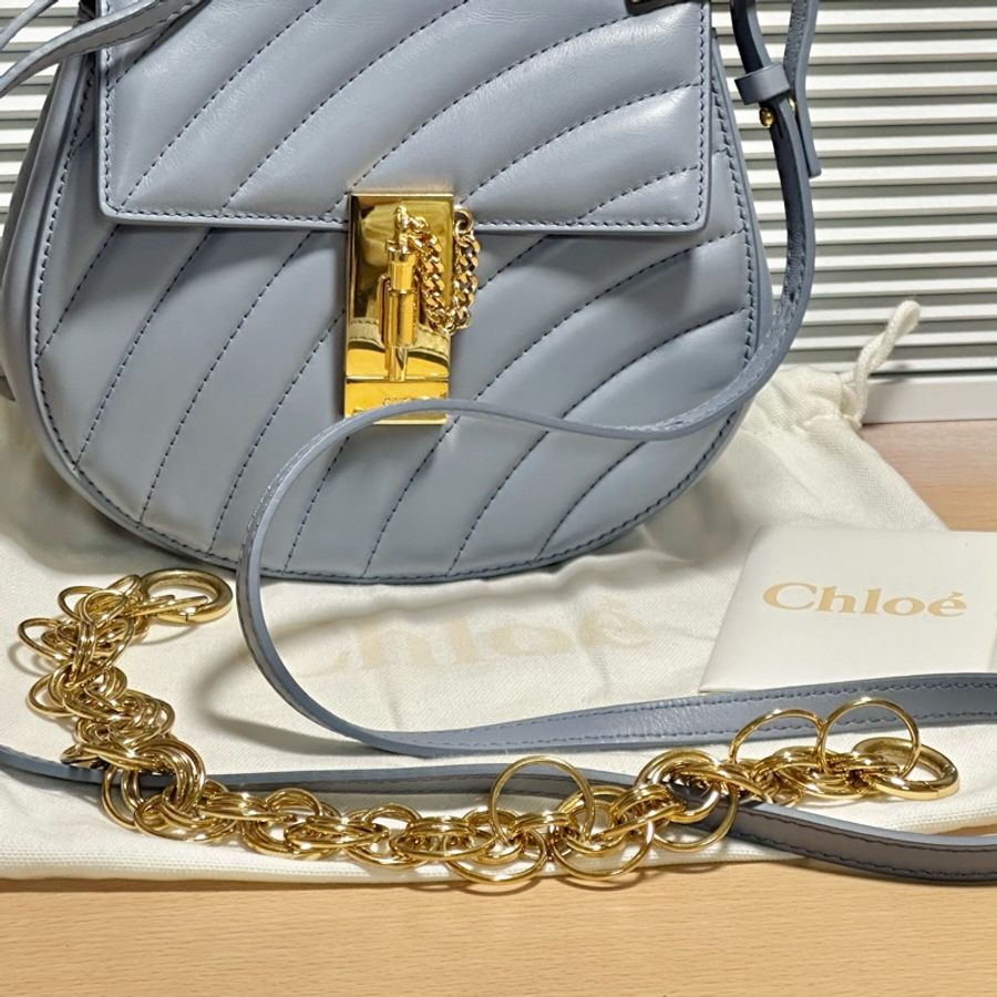 Chloé 原價6萬‼️雲朵小豬包霧藍色Chloé Drew Bijou-23
