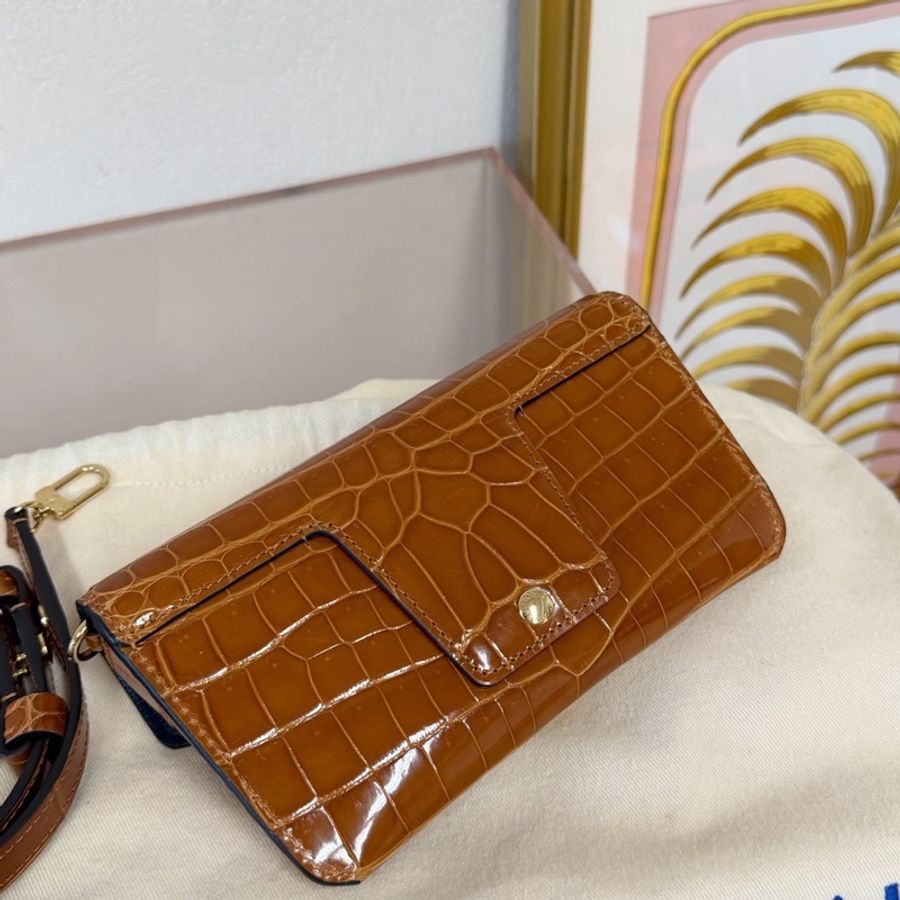 Lv路易威登Padlock On Strap鰐魚皮鎖頭包 蜜糖棕 亮面鰐魚皮-7