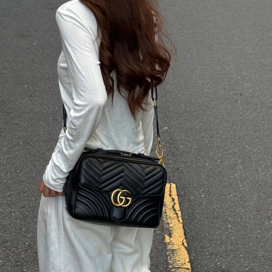 【超級新🆕】GUCCI Marmont 馬夢 經典相機包 斜背包(專櫃10.3萬)-33