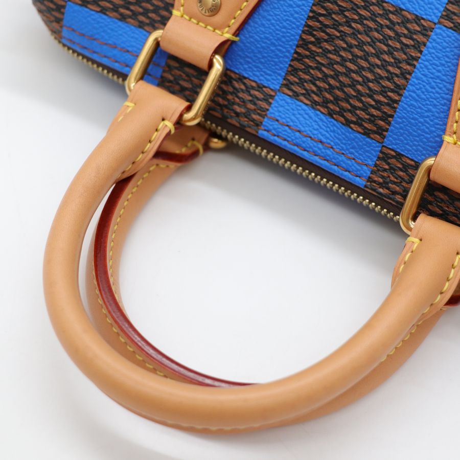Louis Vuitton路易威登 SPEEDY 25BLUE COATED CANVAS 藍色 手提包 肩背包-12