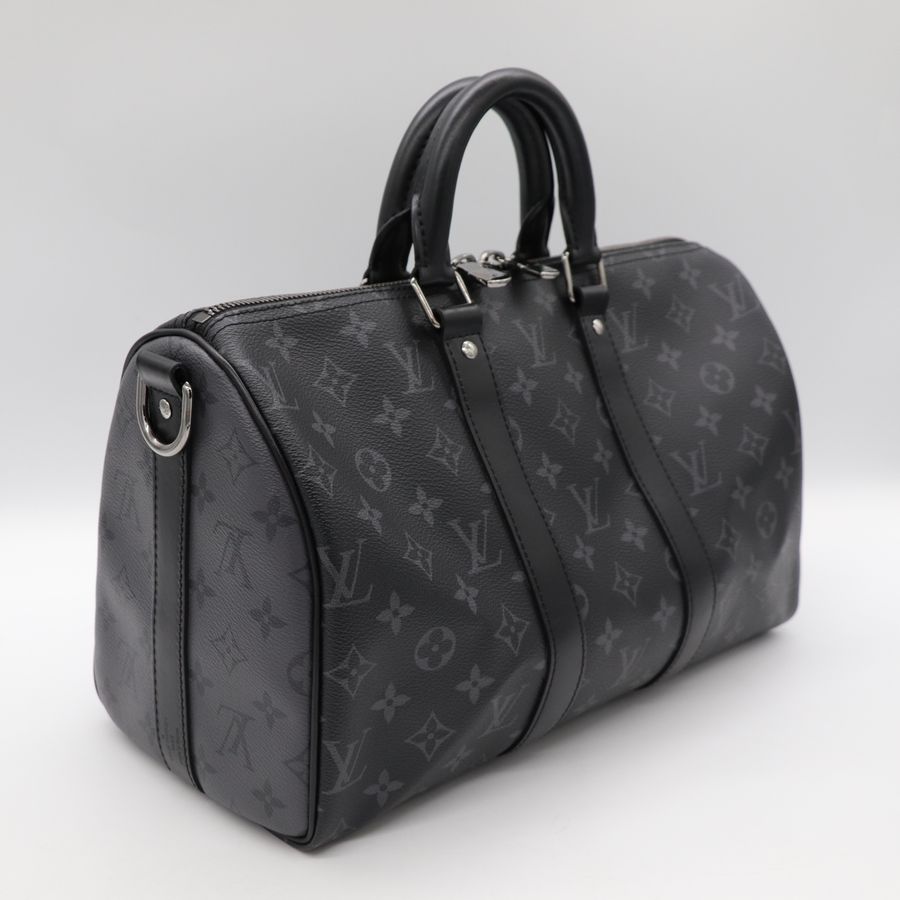 Louis Vuitton路易威登 黑色City Keepall Eclipse帆布 斜背包-2