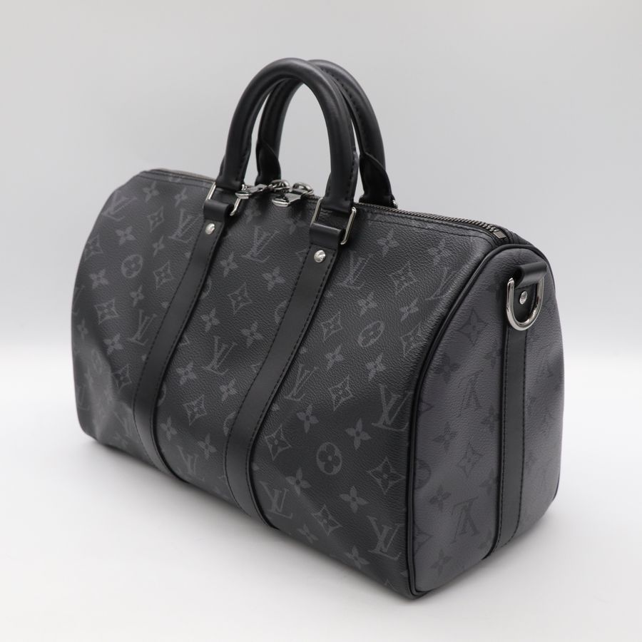 Louis Vuitton路易威登 黑色City Keepall Eclipse帆布 斜背包-3