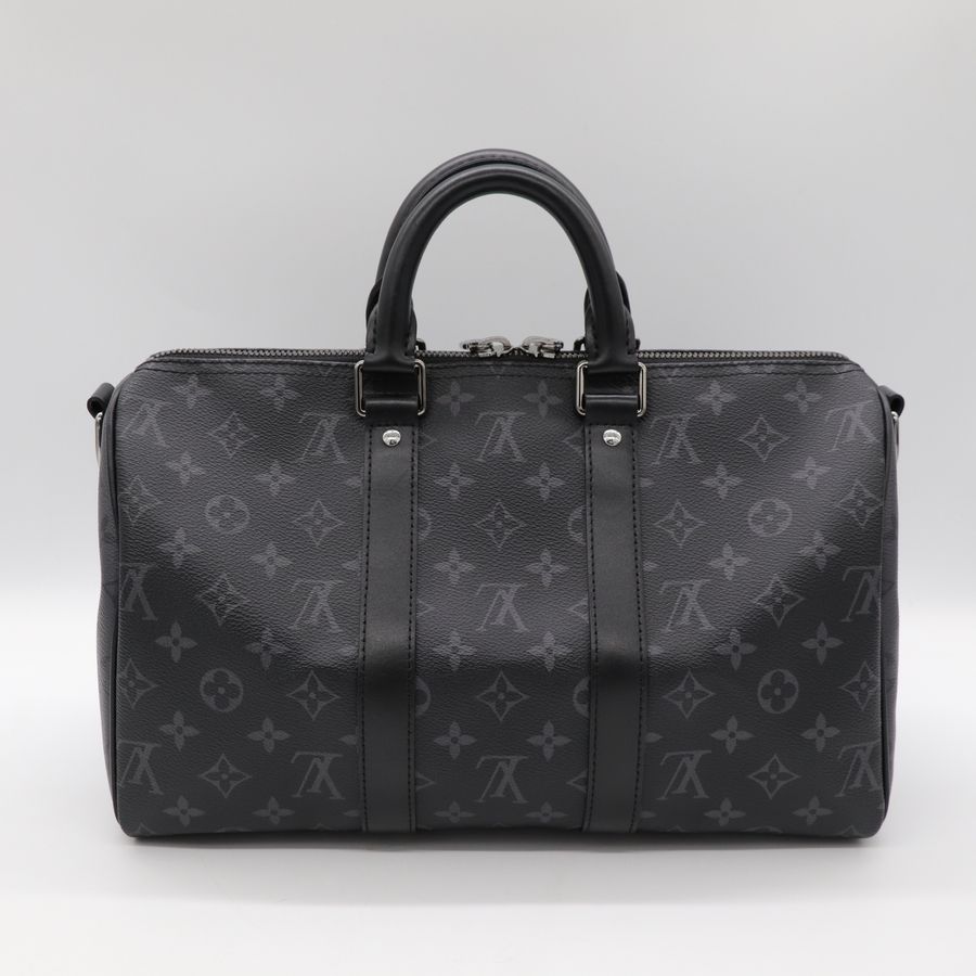 Louis Vuitton路易威登 黑色City Keepall Eclipse帆布 斜背包-4