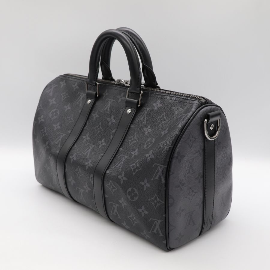 Louis Vuitton路易威登 黑色City Keepall Eclipse帆布 斜背包-6