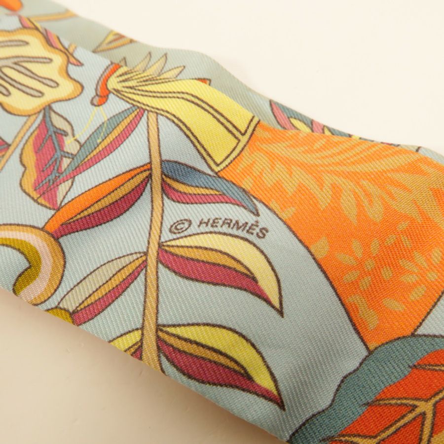 HERMES 絲質Twilly絲巾-6