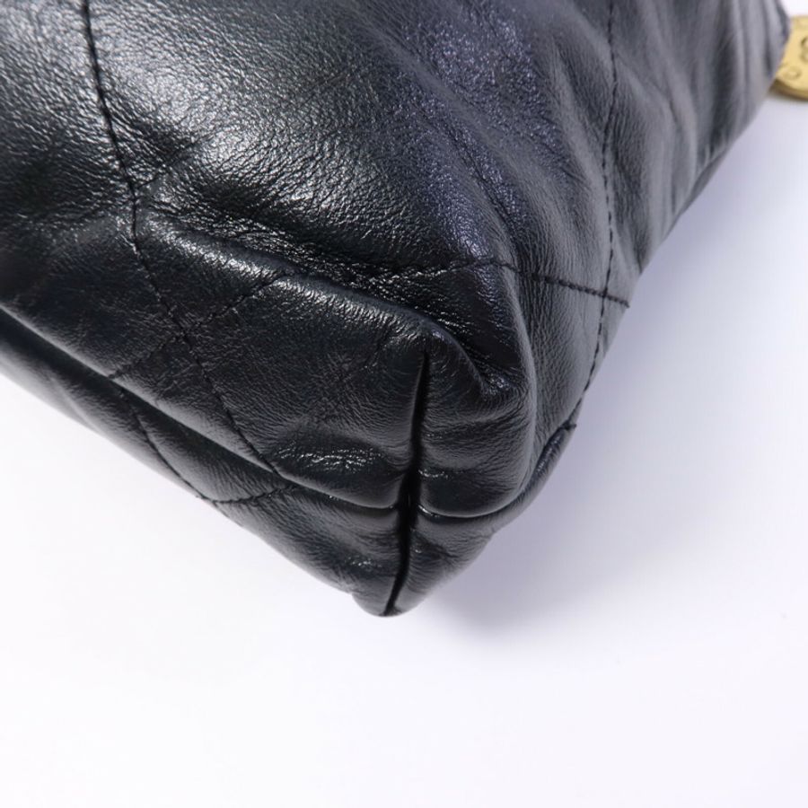 CHANEL 牛皮皮革C22 Mini金扣鏈帶肩背袋-12