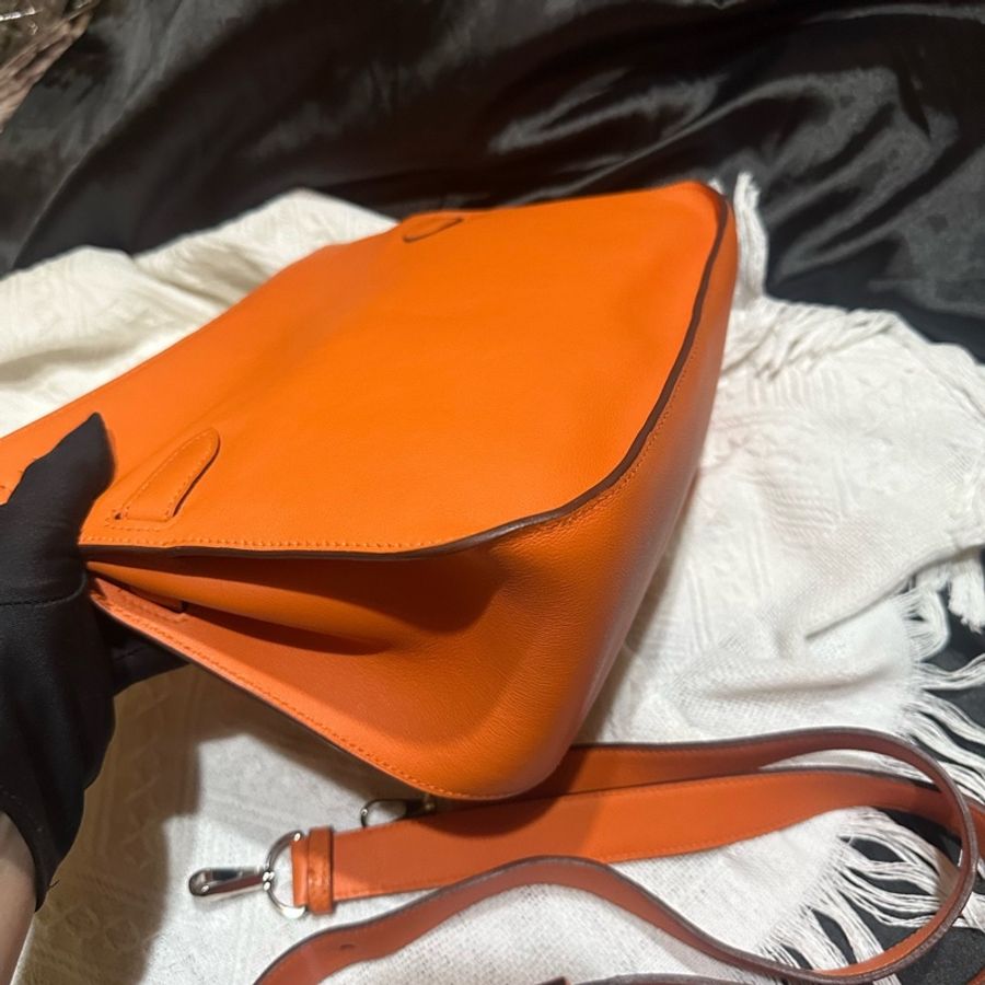 Hermès 愛馬仕吉普賽28 橘色 框o刻 附件 肩帶-4