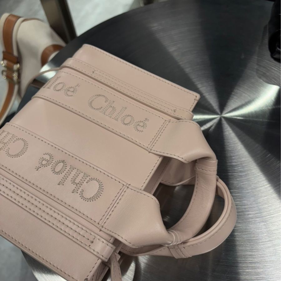 高價款全皮革🌟Chloe Woody 迷你 托特袋 粉色|Classic Trend CT精品|台北東區實體-4