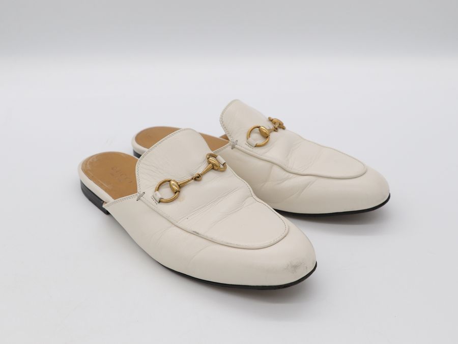 GUCCI 古馳 白色 Gucci Princetown leather mules 穆勒鞋 拖鞋-2