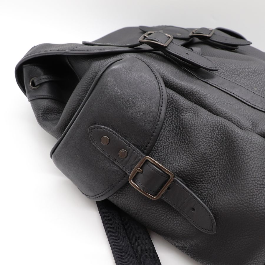 Coach 蔻馳 男士經典 黑色皮革 翻蓋 Hitch 後背包 透氣網布-13