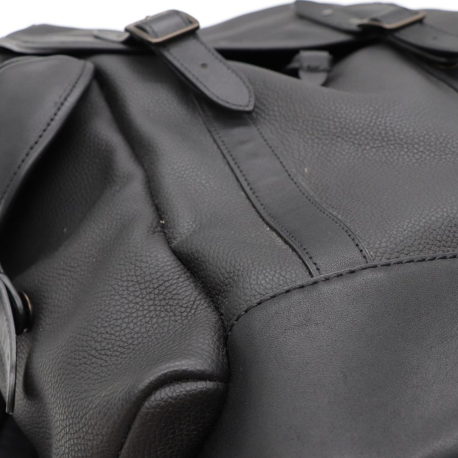 Coach 蔻馳 男士經典 黑色皮革 翻蓋 Hitch 後背包 透氣網布-15