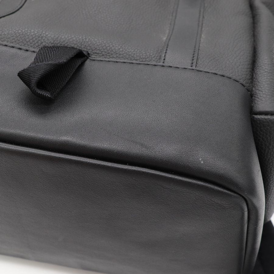 Coach 蔻馳 男士經典 黑色皮革 翻蓋 Hitch 後背包 透氣網布-17