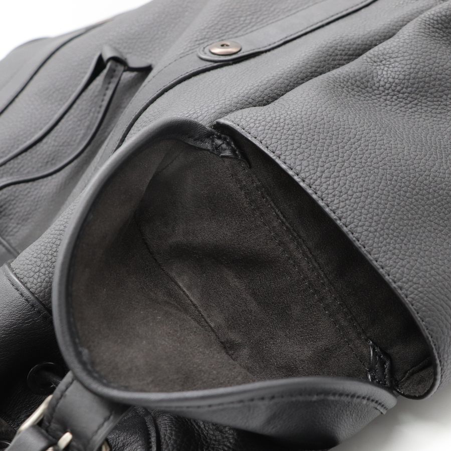 Coach 蔻馳 男士經典 黑色皮革 翻蓋 Hitch 後背包 透氣網布-21