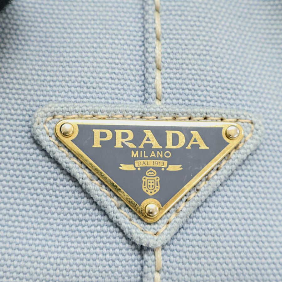 藍色 帆布 Canapa 兩用包【PRADA 普拉達】 1BG439-5