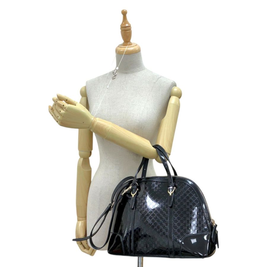 黑色 原花漆皮 Microguccissima Nice Top 兩用包【GUCCI 古馳】 309617-8