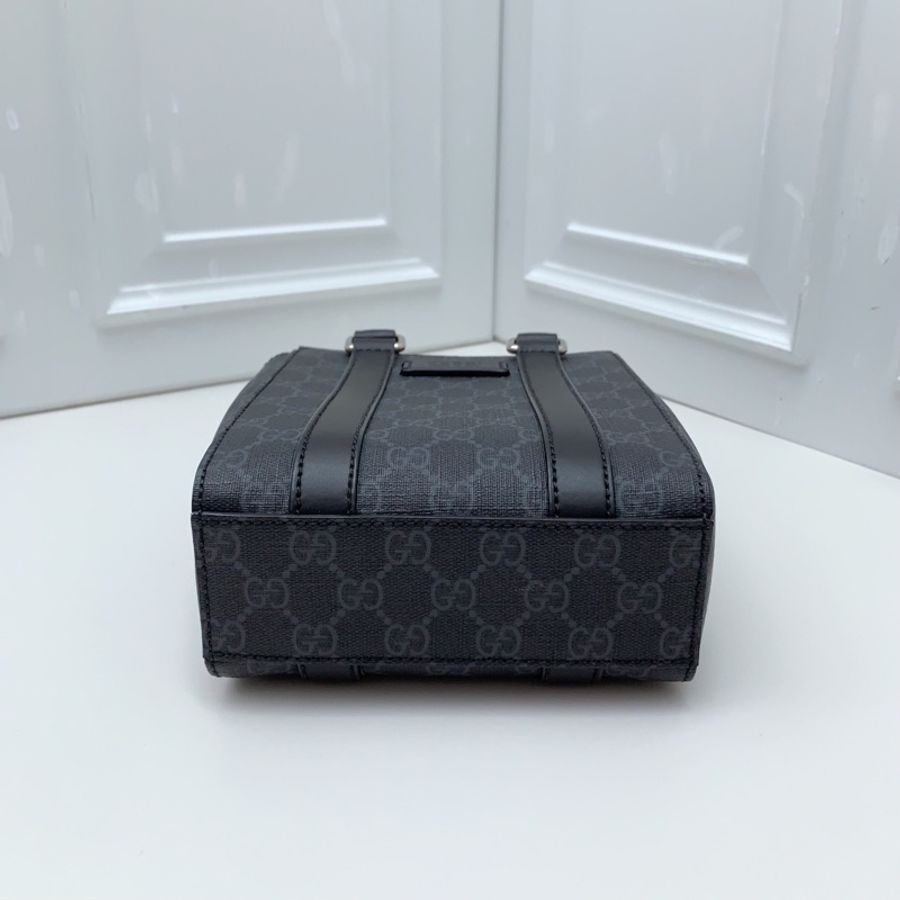 全新 GUCCI 古馳 黑色mini琴譜托特斜挎包-7