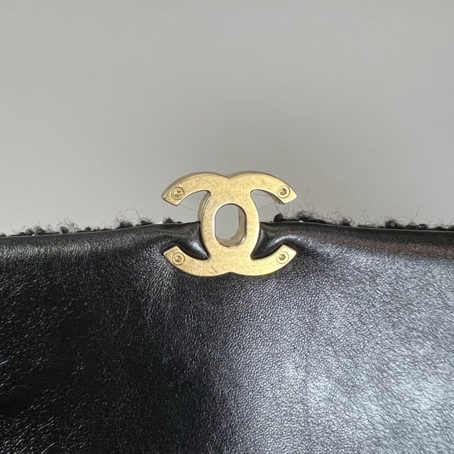 CHANEL CF季節款毛呢格紋側肩包 AS4459/晶片款-11