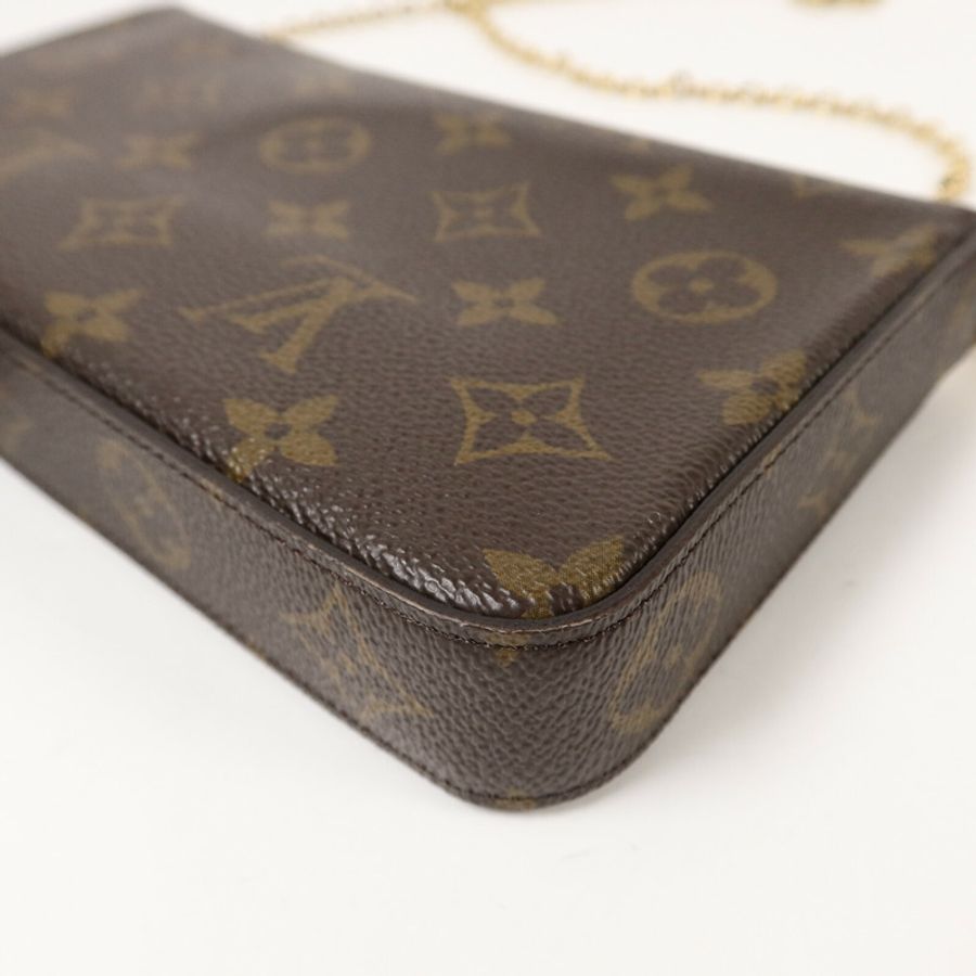 LOUIS VUITTON Monogram Pochette Felicie鏈帶肩背袋-13