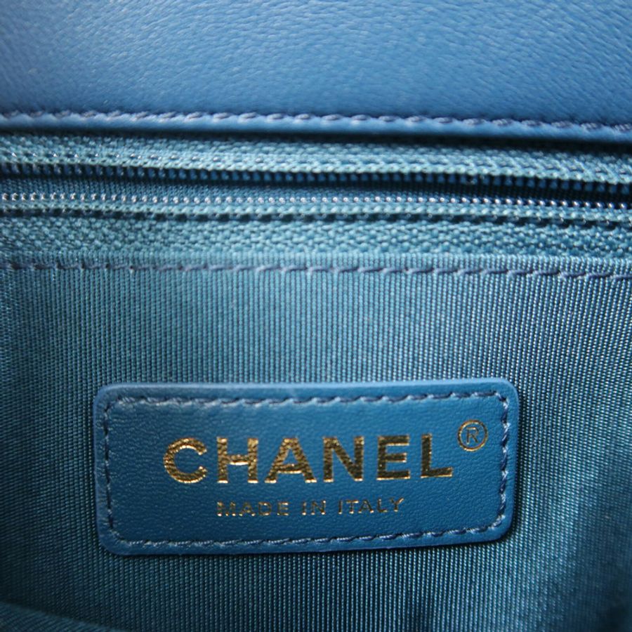 CHANEL 羊毛/羊皮皮革Coco Handle Small鏈帶手挽肩背兩用袋-5