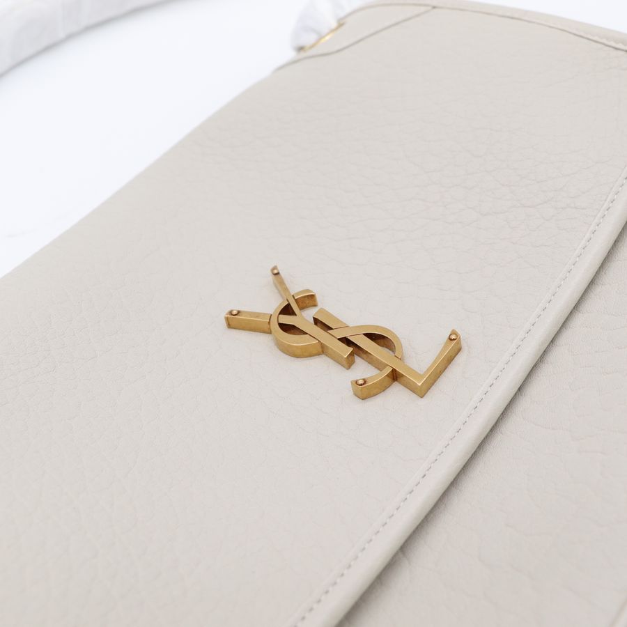 (未使用♥️閒置品) Saint Laurent YSL 聖羅蘭 奶白色 NIKI 山羊皮 郵差包 手提包 肩背包 兩用包 鏈條包-7