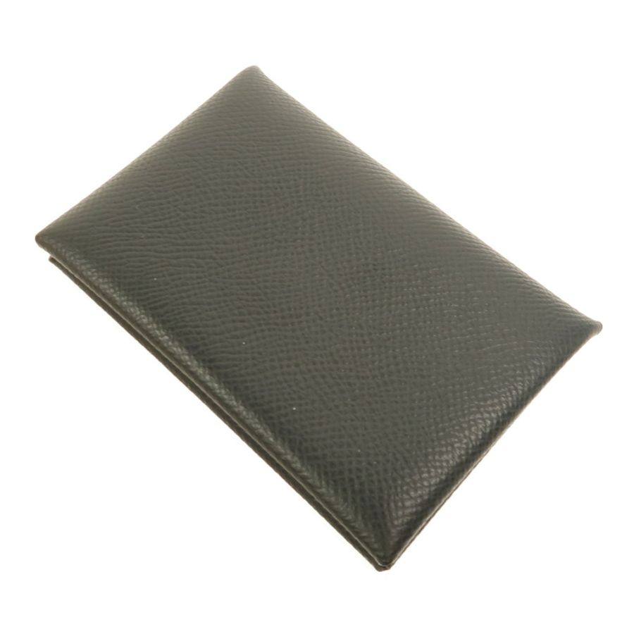 HERMES Epsom皮革Calvi卡片套Noir-5