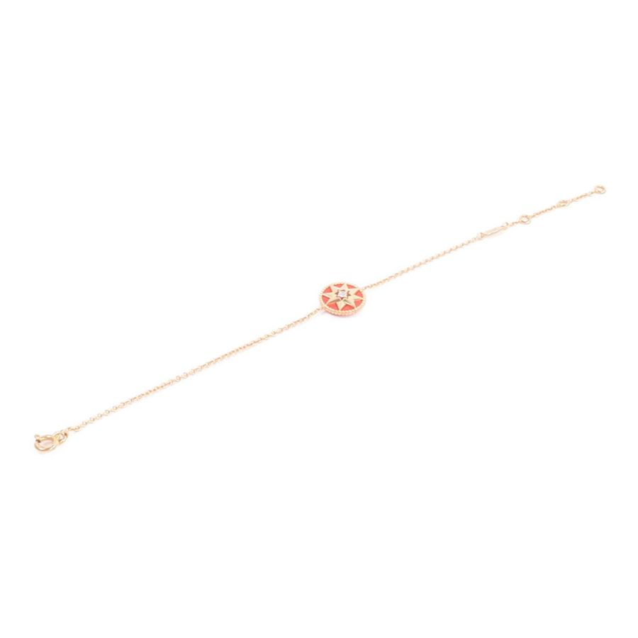 Dior 18K玫瑰金Rose Des Vents紅玉髓手鏈-7