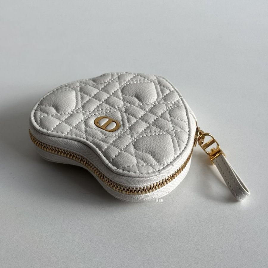 99新🆕 Dior 迪奧 愛心小包 白色金釦-4