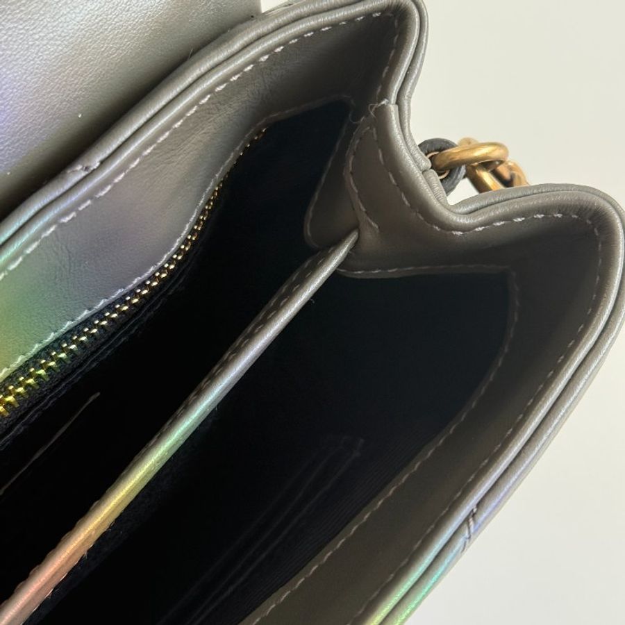 99新🆕 Saint Laurent 聖羅蘭 LouLou 灰綠色金釦 小號-11