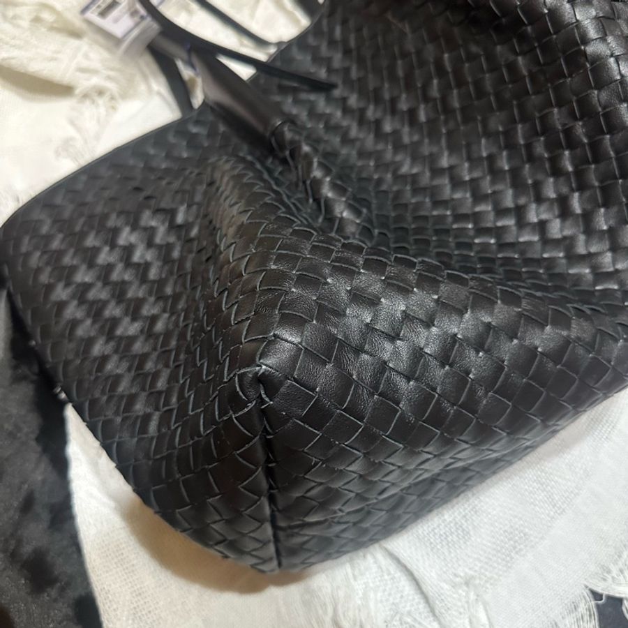 Bottega Veneta BV Pinacoteca黑色編織托特包 底長：43-5
