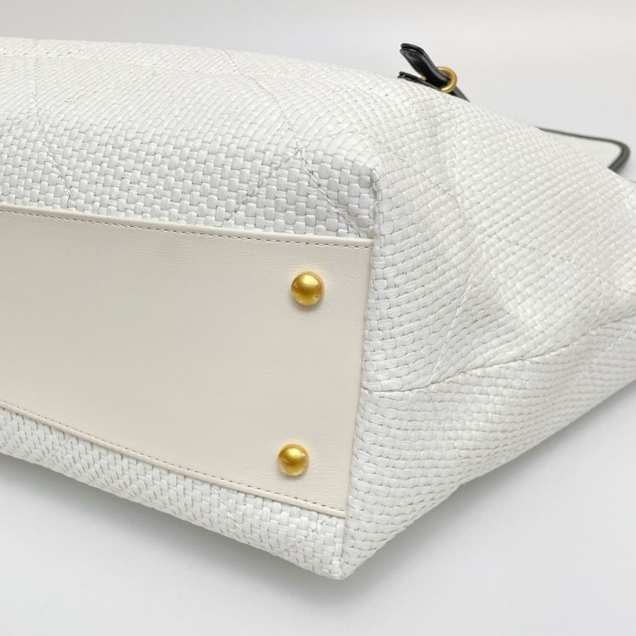 CHANEL香奈兒 26C 拉菲草編織tote maxi超大號 托特包單肩包 金色五金💛正品-5