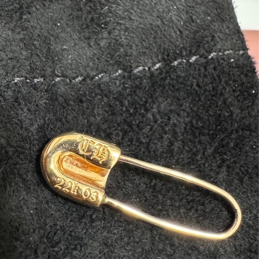 Chrome hearts 22K 白鑽迴紋針-6