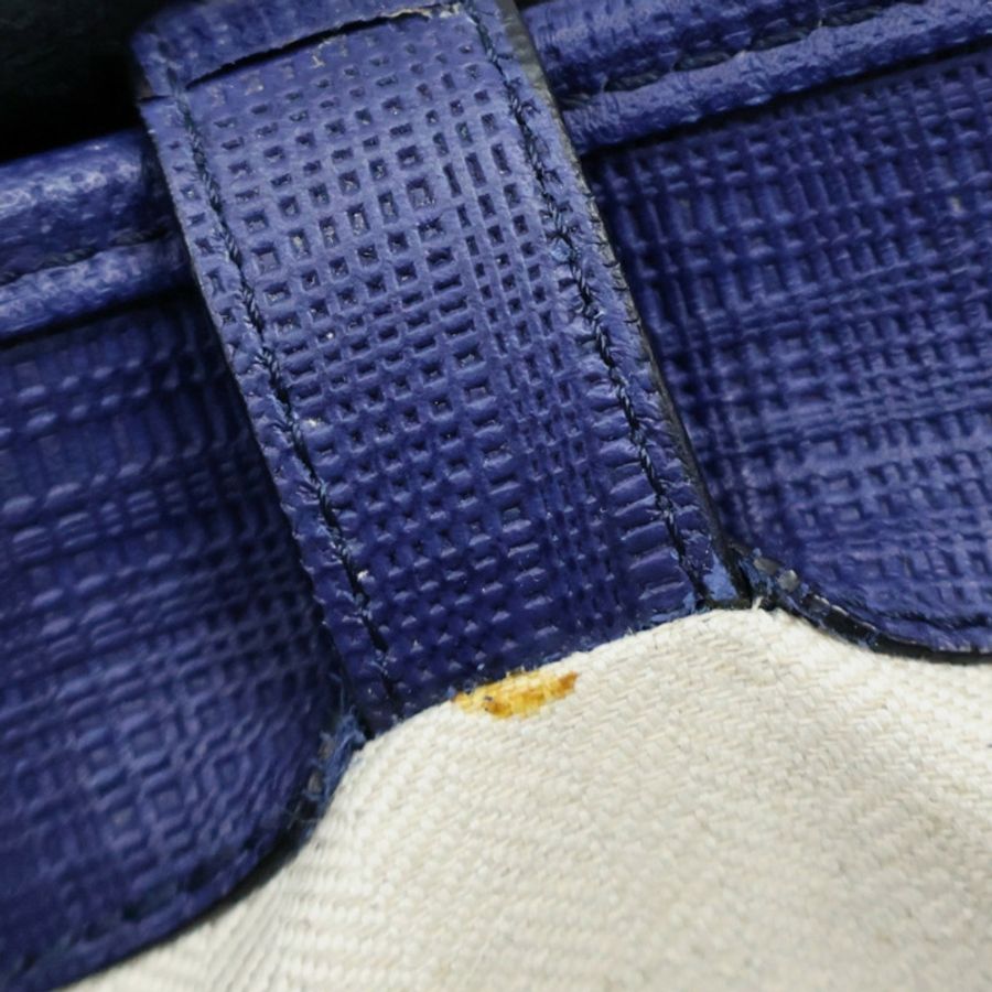 深藍色 牛皮 手提包 缺背帶【LOEWE 羅威】 358.17.L28-15