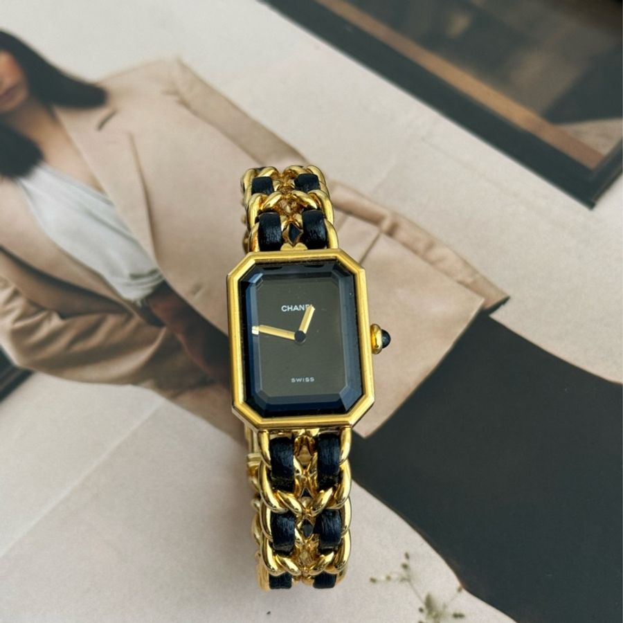 Chanel金色皮穿練首映錶L號⌚️-0