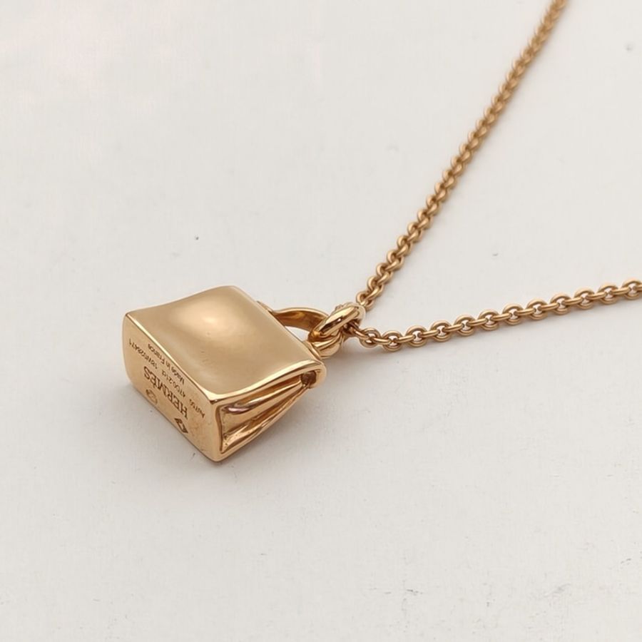 HERMES AmulettesKelly項鏈滿鑽18K玫瑰金/鑽石-2