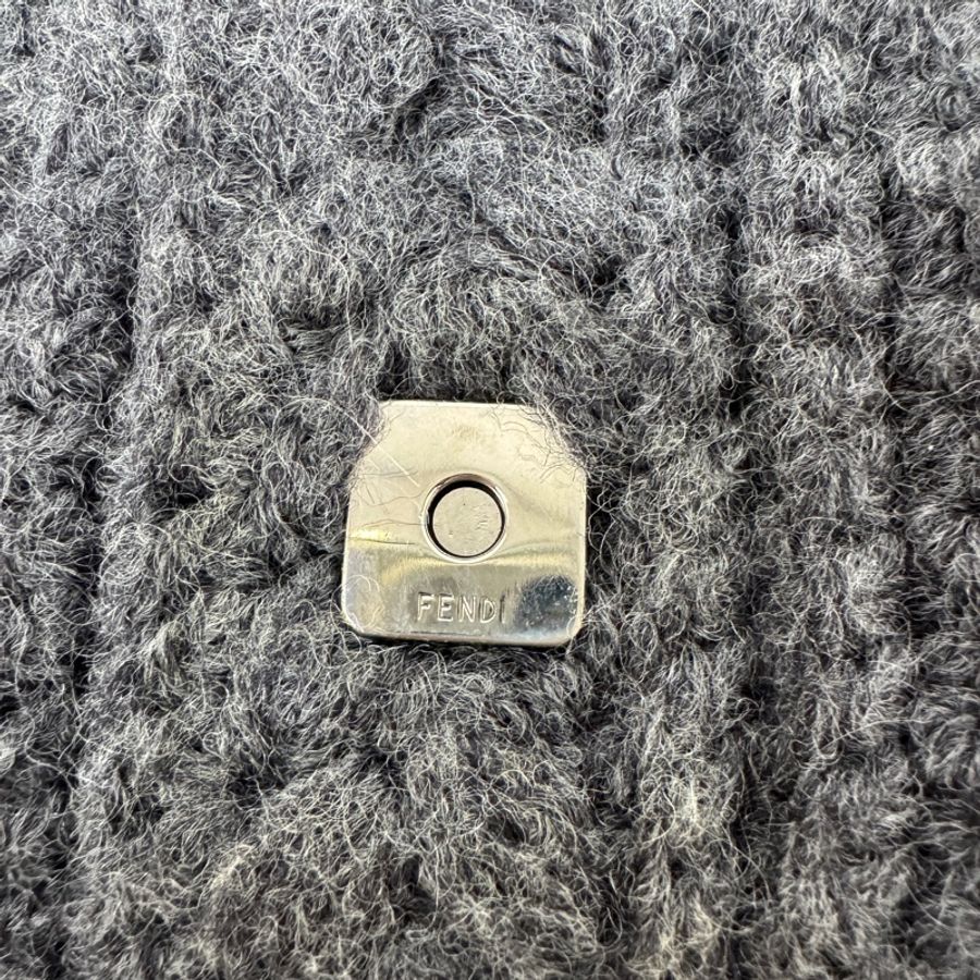 【赫蒂國際精品】Fendi Baguette 灰色毛線針織肩背包 手提包vintage 二手 中古-18