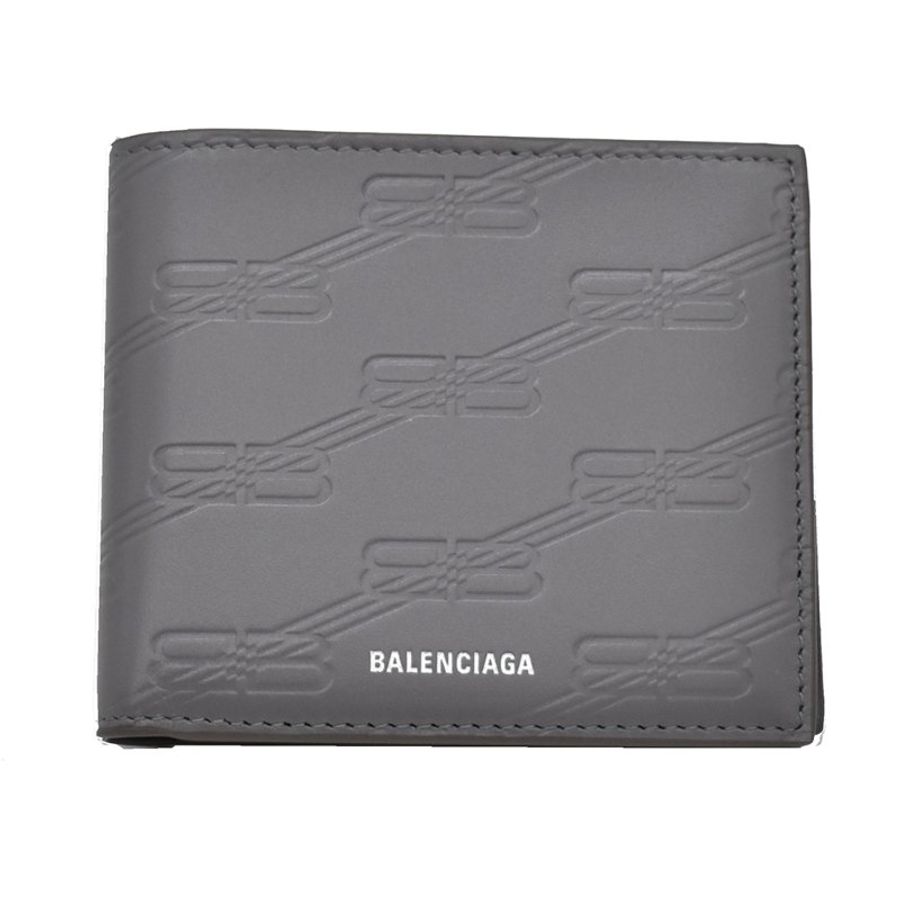 【門市全新現貨】BALENCIAGA 燙印LOGO 壓印牛皮對開八卡短夾皮夾(附原廠紙)-5