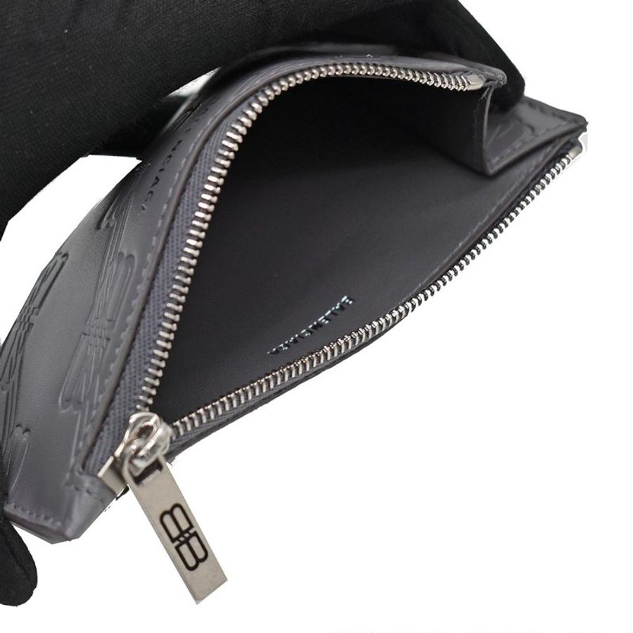 【門市全新現貨】BALENCIAGA 燙印LOGO牛皮零錢卡包卡夾(附原廠紙)-4