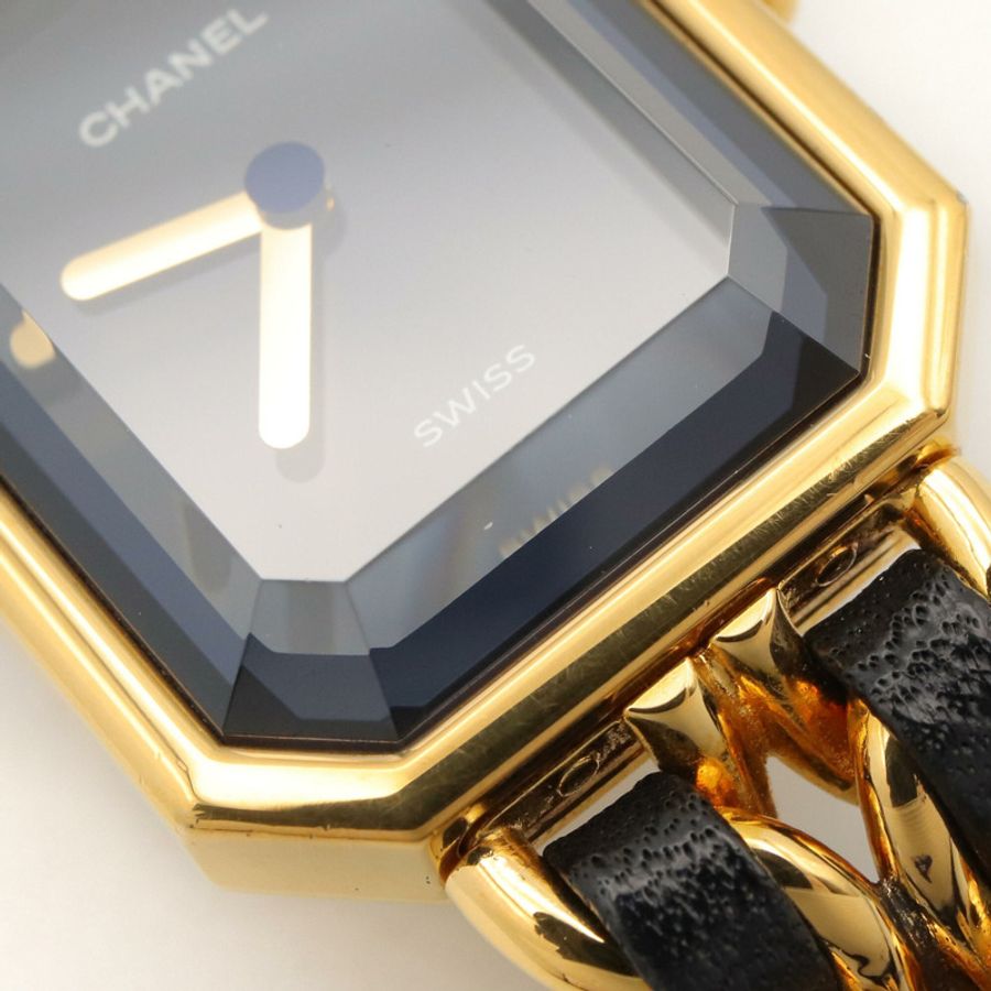 香奈兒 (Chanel) CHANEL Première M 系列腕錶,鍍金皮革錶帶,女士款,黑色,H0001-9