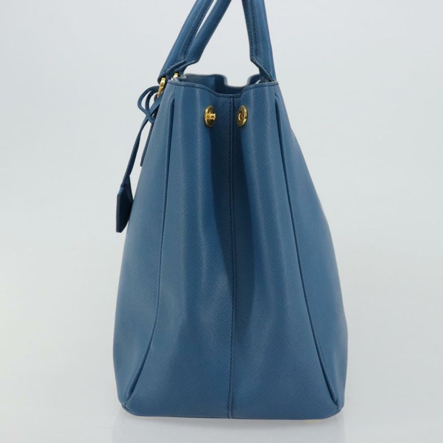 【日本直送】PRADA Galleria 手提包 Safiano 皮革 藍色 金色 正品 182011V-3