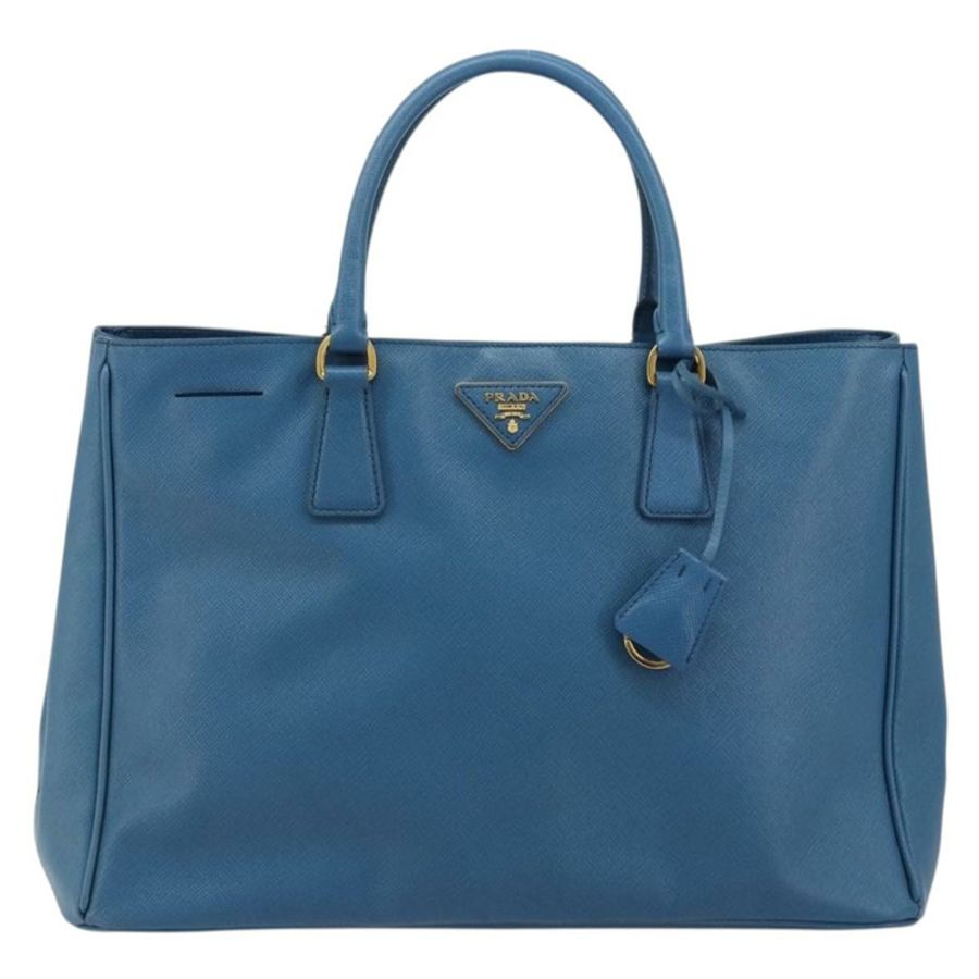 【日本直送】PRADA Galleria 手提包 Safiano 皮革 藍色 金色 正品 182011V-12