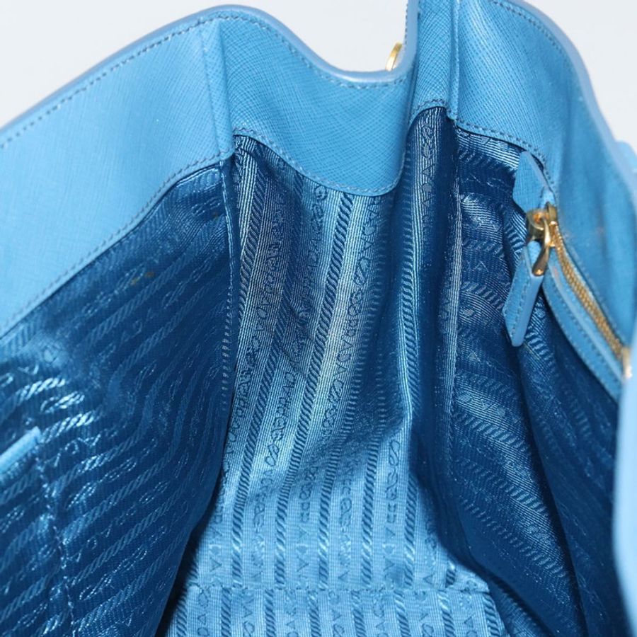 【日本直送】PRADA Galleria 手提包 Safiano 皮革 藍色 金色 正品 182011V-21