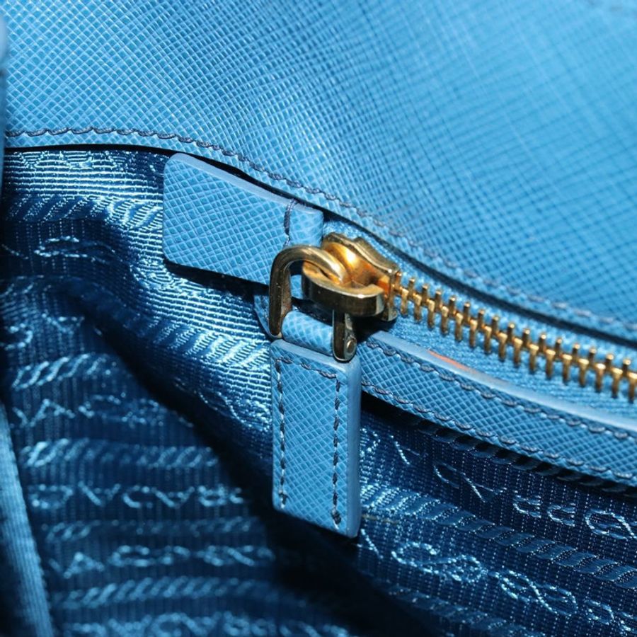 【日本直送】PRADA Galleria 手提包 Safiano 皮革 藍色 金色 正品 182011V-22