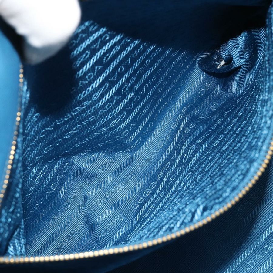 【日本直送】PRADA Galleria 手提包 Safiano 皮革 藍色 金色 正品 182011V-23