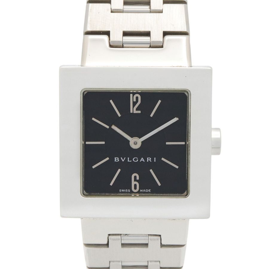 寶格麗 (Bulgari) Quadrato 系列腕錶,精鋼材質,女士款,黑色,型號 SQ22SS-0